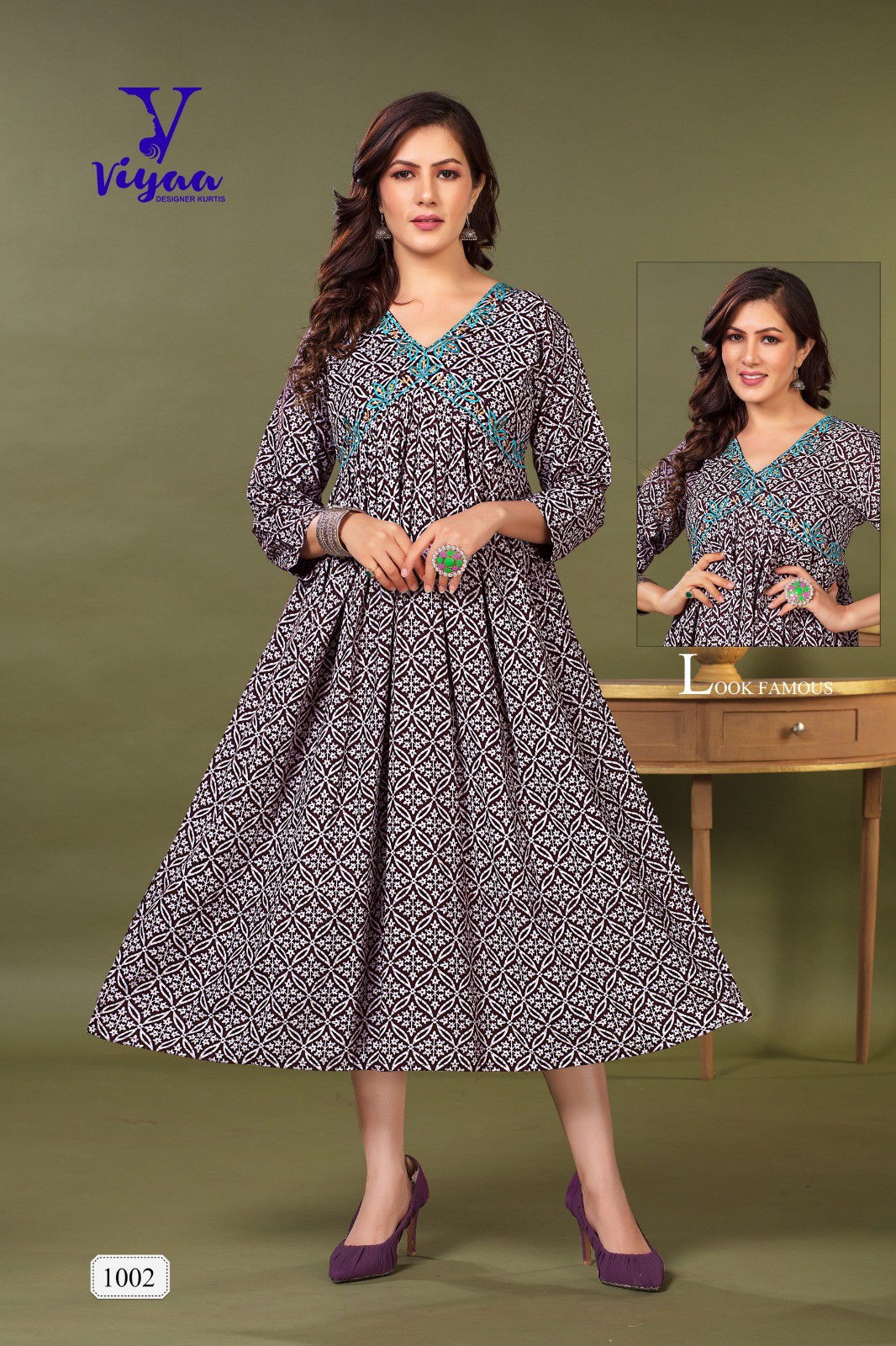 Viyaa Bul Bul Rayon Alia Cut Designer Kurtis Catalog
